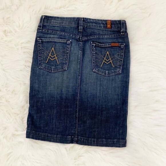7 for All Mankind Pencil Denim Skirt - Picture 2 of 4